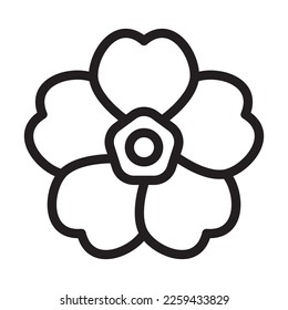 Diseño de icono de la línea del vector de rosa