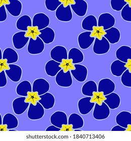 primula auriculas flowers pattern. textile background mosaic design