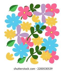 primmula Flores multicolor Patrón de tejido, ilustración, victor 