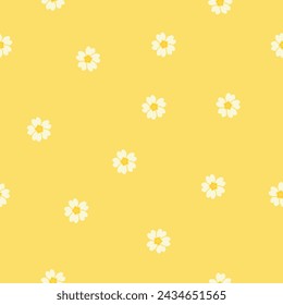Primula. Primrose. Primula vulgaris. Seamless yellow background texture.