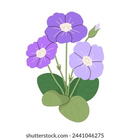 Primula veris, cowslip, or primrose cowslip, herb plant. wild hand drawn botanical illustration plant in primrose family. Floral illustration for branding, package, fabric and textile, wrapping paper