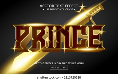 Prince 3D editable text effect template