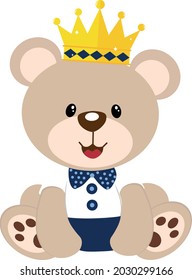 prince bear for baby shower