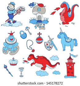 Prince Boy Set - for design and scrapbook - in vector