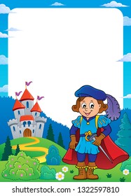 Prince and castle theme frame 2 - eps10 vector illustration.