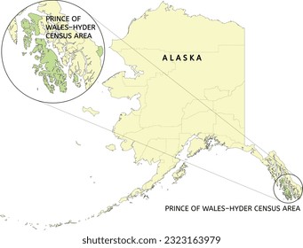 Prince of Wales–Hyder Census Area location on Alaska state map