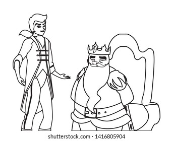 prince charming with king on throne characters