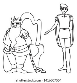 prince charming with king on throne characters