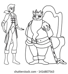 prince charming with king on throne characters