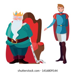 prince charming with king on throne characters