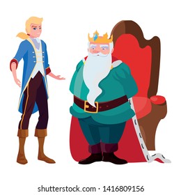 prince charming with king on throne characters