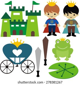 Prince charming little knight and castle