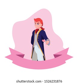 prince charming of tales character vector illustration design