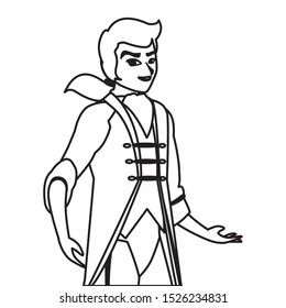 prince charming of tales character vector illustration design