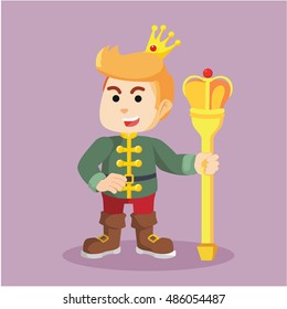 prince cheerful holding wearing crown