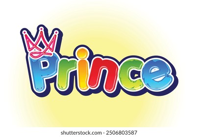 Prince colorful logo or poster label template