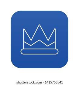 Prince crown icon blue vector isolated on white background