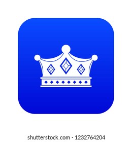 Prince crown icon digital blue for any design isolated on white vector illustration