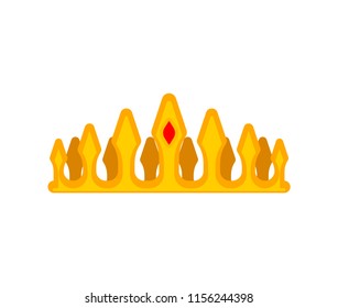 Prince Crown Isolated. Princess gold cap. Vector illustration