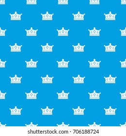 Prince crown pattern repeat seamless in blue color for any design. Vector geometric illustration