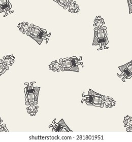prince doodle seamless pattern background