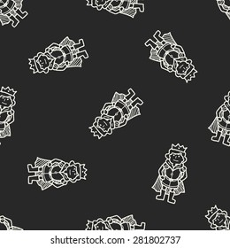 prince doodle seamless pattern background