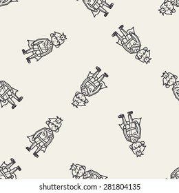 prince doodle seamless pattern background