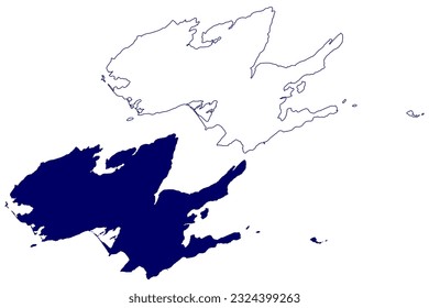 Prince Edward County (Canada, Ontario Province, North America) map vector illustration, scribble sketch Prince Edward map
