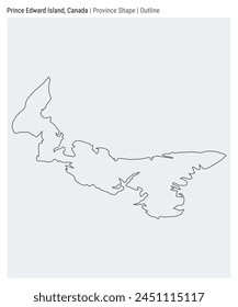 Prince Edward Island, Canada. Simple vector map. Province shape. Outline style. Border of Prince Edward Island. Vector illustration.