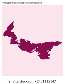 Prince Edward Island, Canada. Simple vector map. Province shape. Solid style. Border of Prince Edward Island. Vector illustration.