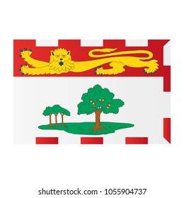 Prince Edward Island flag on white background texture. Vector illustration state symbol.