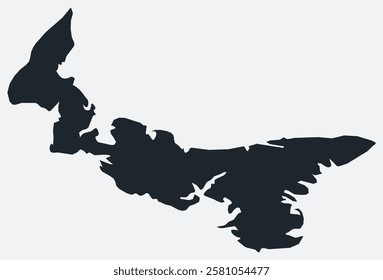 Prince Edward Island map. Just a simple border map. Shape of the province. Flat blank Prince Edward Island outline. Vector boundary illustration.