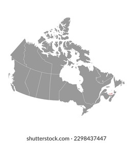 Prince Edward Island map, province of Canada. Vector illustration.