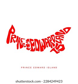 Prince Edward Island map typography map. Prince Edward Island map.