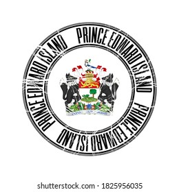 Prince Edward Island province, Canada. Vector postal rubber stamp over white background