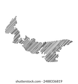 Prince Edward Island Provinces Canada thread map line vector illustration