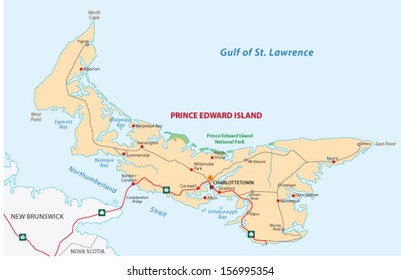 Prince Edward Island road map