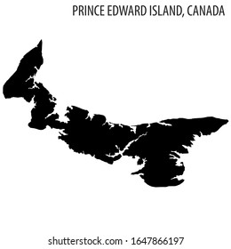 Prince Edward Island Vector Map Dark Grey on White Background