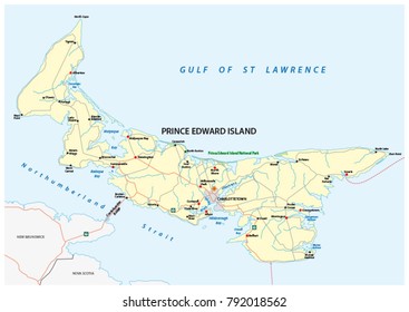 Prince Edward Island Vector Road Map Stock Vector (Royalty Free ...