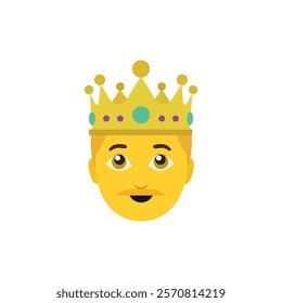 Prince emoji crown vector royal king illustration design