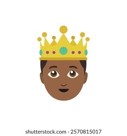 Prince emoji crown vector royal king illustration design