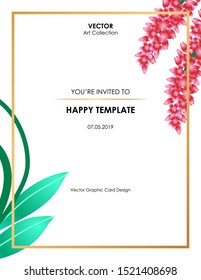 Prince Feather Flower Card, Vector illustration design element