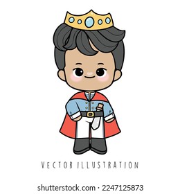 a prince flat design cartoon. Vector illustration