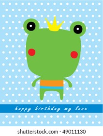 prince frog birthday greeting card