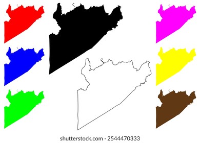 Condado de Prince George, Commonwealth da Virgínia (Condado dos EUA, Estados Unidos da América, EUA, EUA) mapa ilustração vetorial, esboço rabiscar Mapa de Prince George