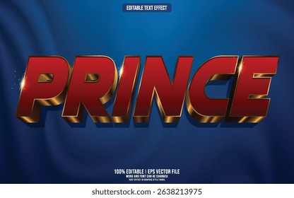 Prince golden 3D editable text effect