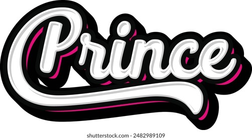 Prince Hand lettering Typography vector template