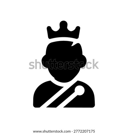 Prince Icon Containing prince character, royal family, crown, and monarchy icon. Solid icon.