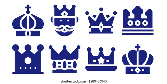  prince icon set. 8 filled prince icons. Simple modern icons about  - Crown, King