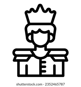 Prince line icon, fairytale concept, king sign on white background, Prince with a crown icon in outline style mobile concept web design. Vector graphics.